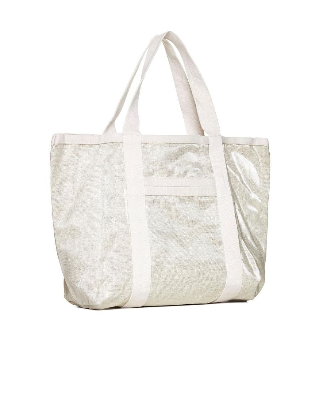 Isabel Marant White Darwen Logo Detailed Tote Bag