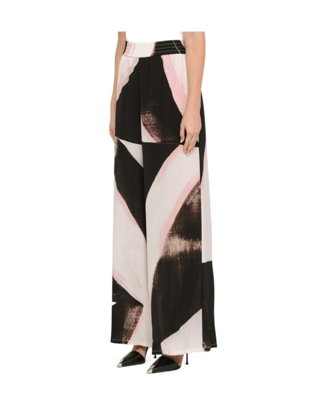 McQueen Black High-Waisted Wide-Leg Wool Trousers