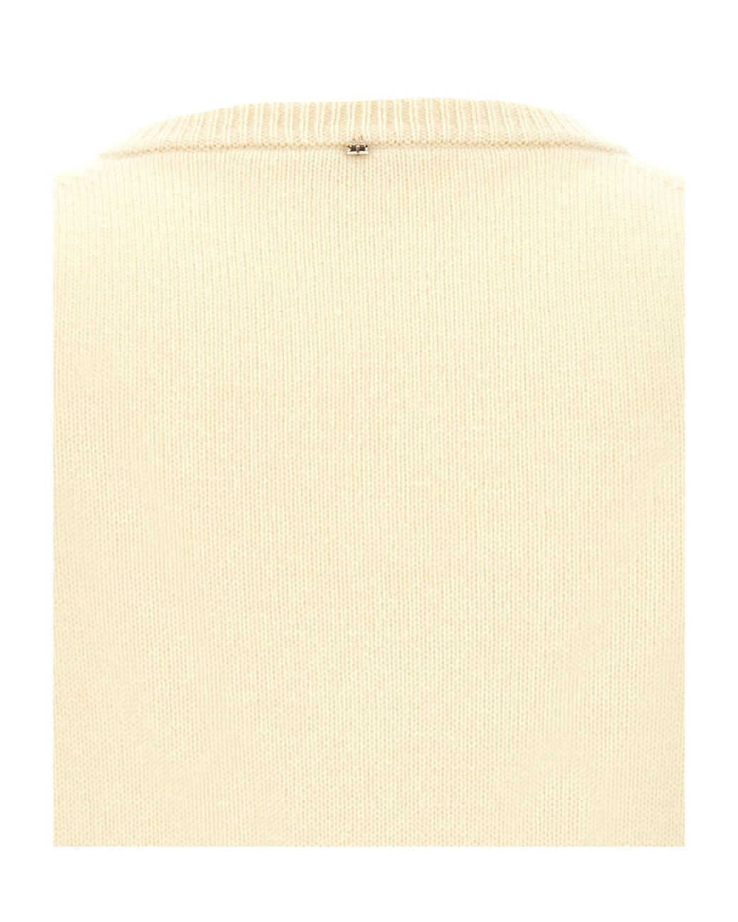 Sportmax Natural Gimmy V-Neck Knitted Top