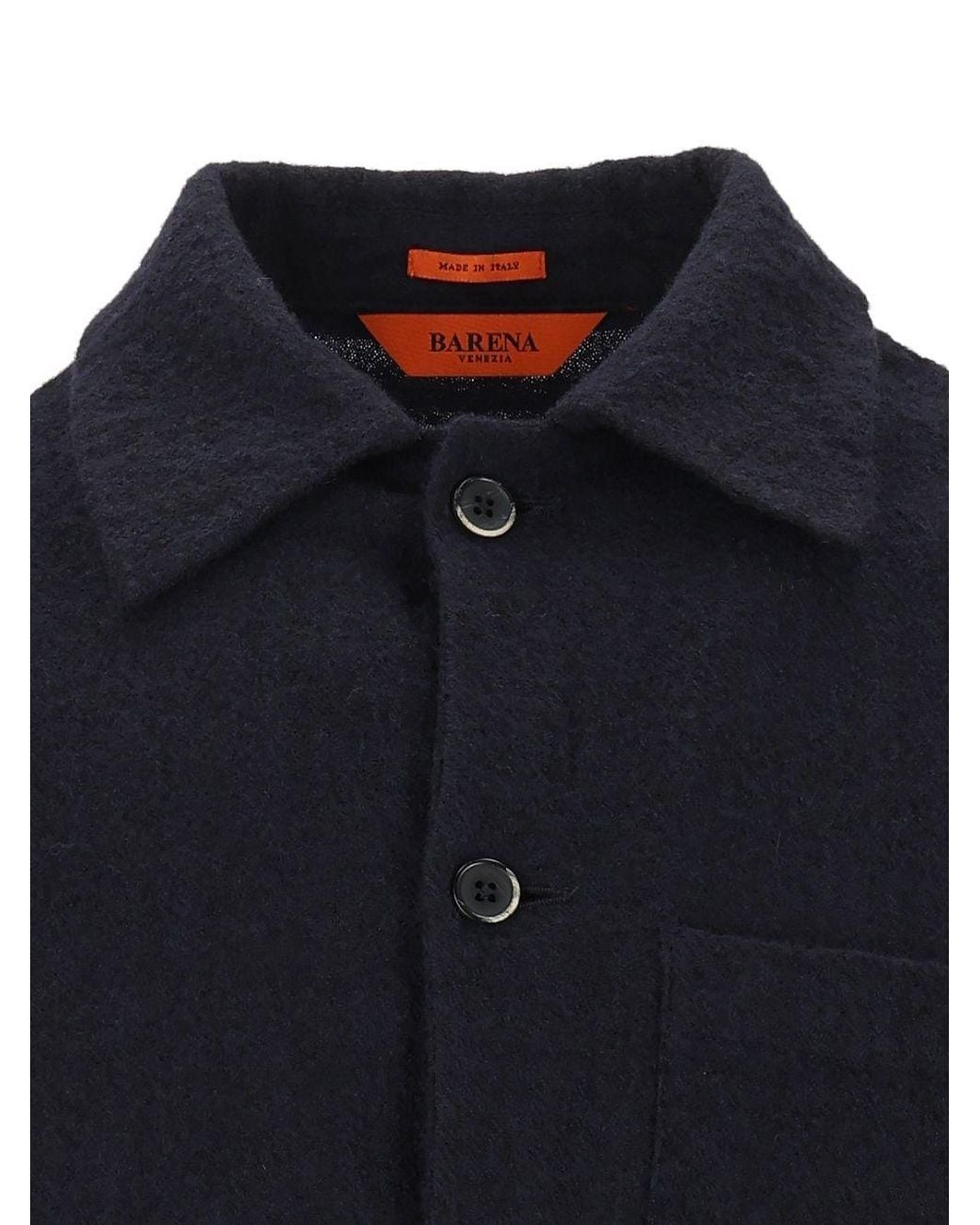 Barena Blue Cedrone Felted Overshirt for men