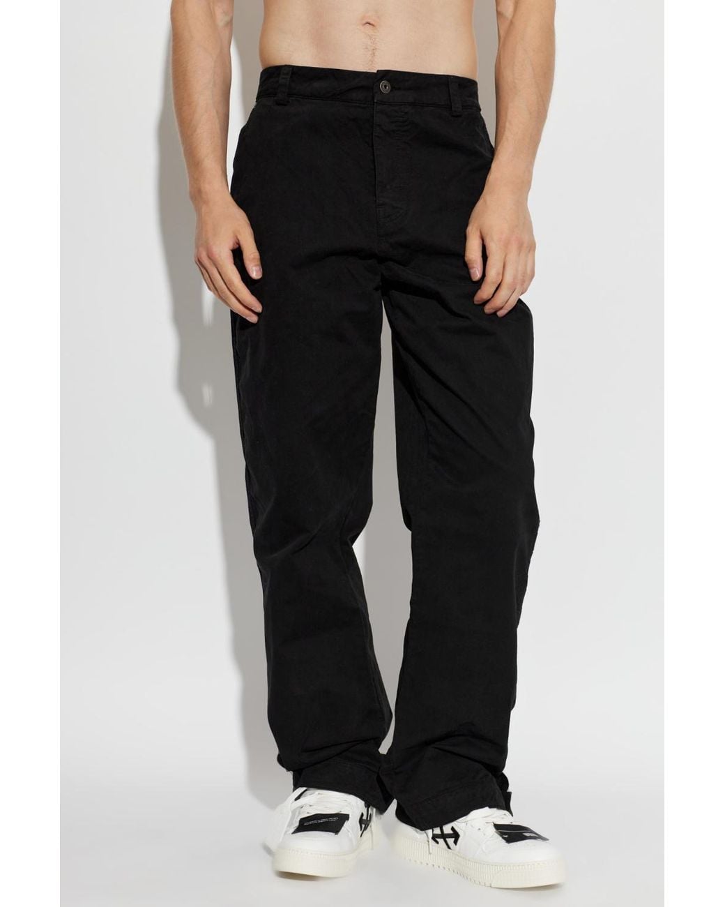 Off-White c/o Virgil Abloh Black Racing Staff Gabardine Pants for men