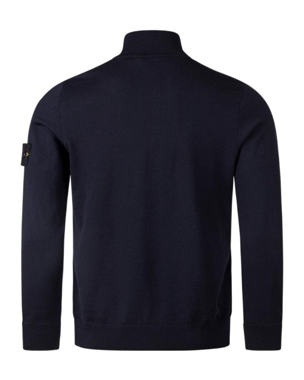Stone Island Blue Zip-Neck Sweater for men