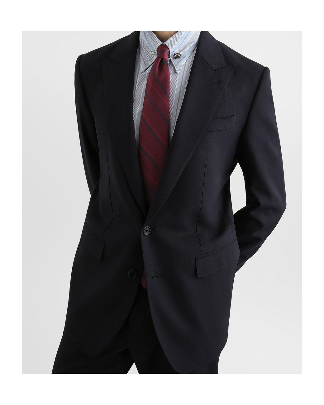 Dolce & Gabbana Black Gabardine Two-Piece Suit for men