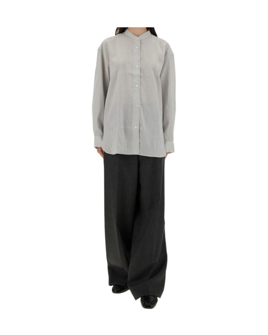 Studio Nicholson Gray Dilys Striped Shirt