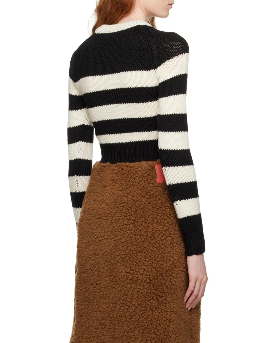 Marni Black Striped Virgin-Wool Top
