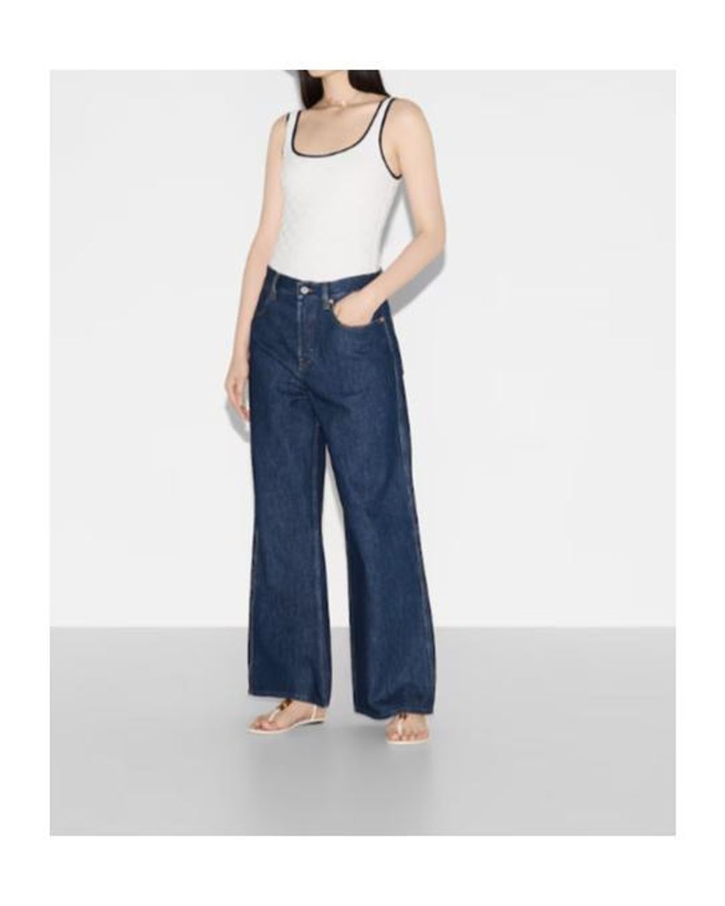 Gucci Blue Wide-Leg Jeans