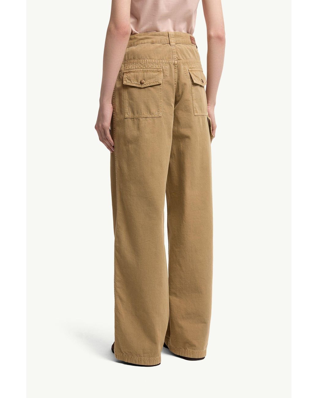 Moncler Natural Cotton Wide Leg Pants