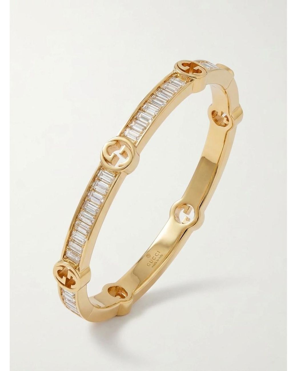 Gucci Metallic Blondie Crystal Bangle Bracelet