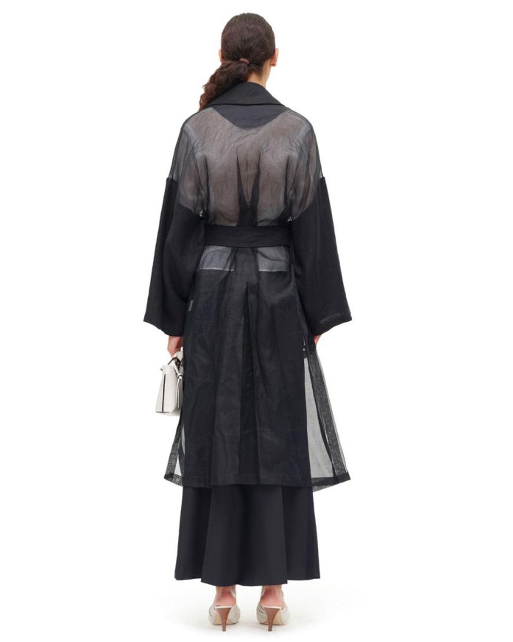 Loewe Gray Organdy Oversize Belt Coat