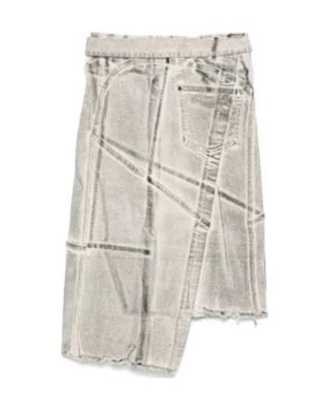 OTTOLINGER Gray Denim Wrap Midi Skirt