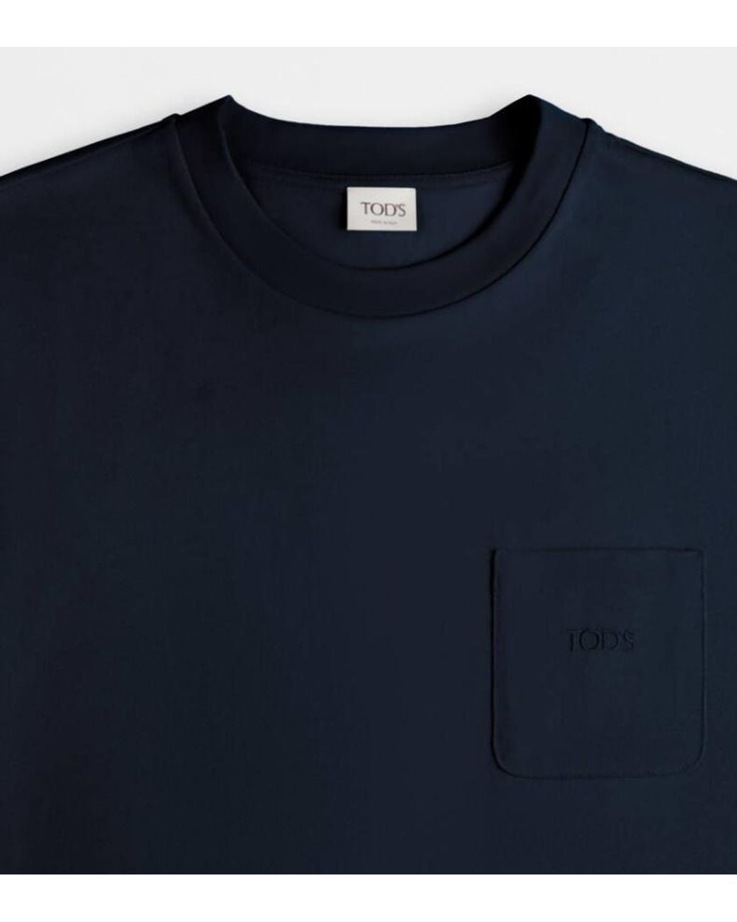 Tod's Blue Logo Embroidered Crewneck Jersey T-Shirt for men