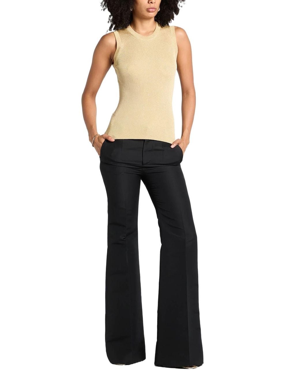 Dolce & Gabbana Natural Sleeveless Lightweight Knit Top