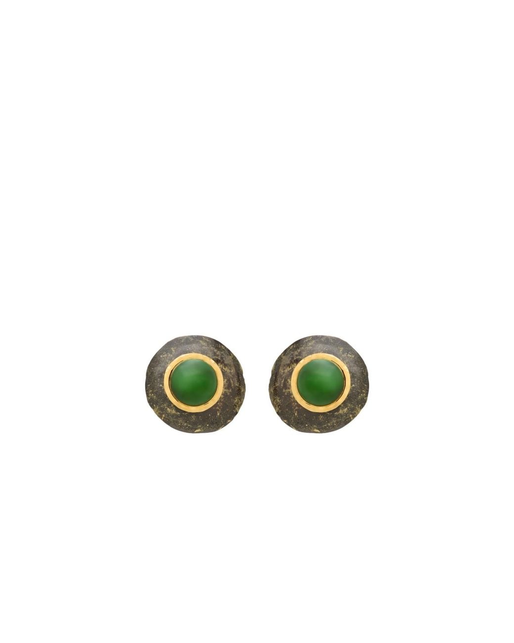 Saint Laurent Green Cabochon Earrings
