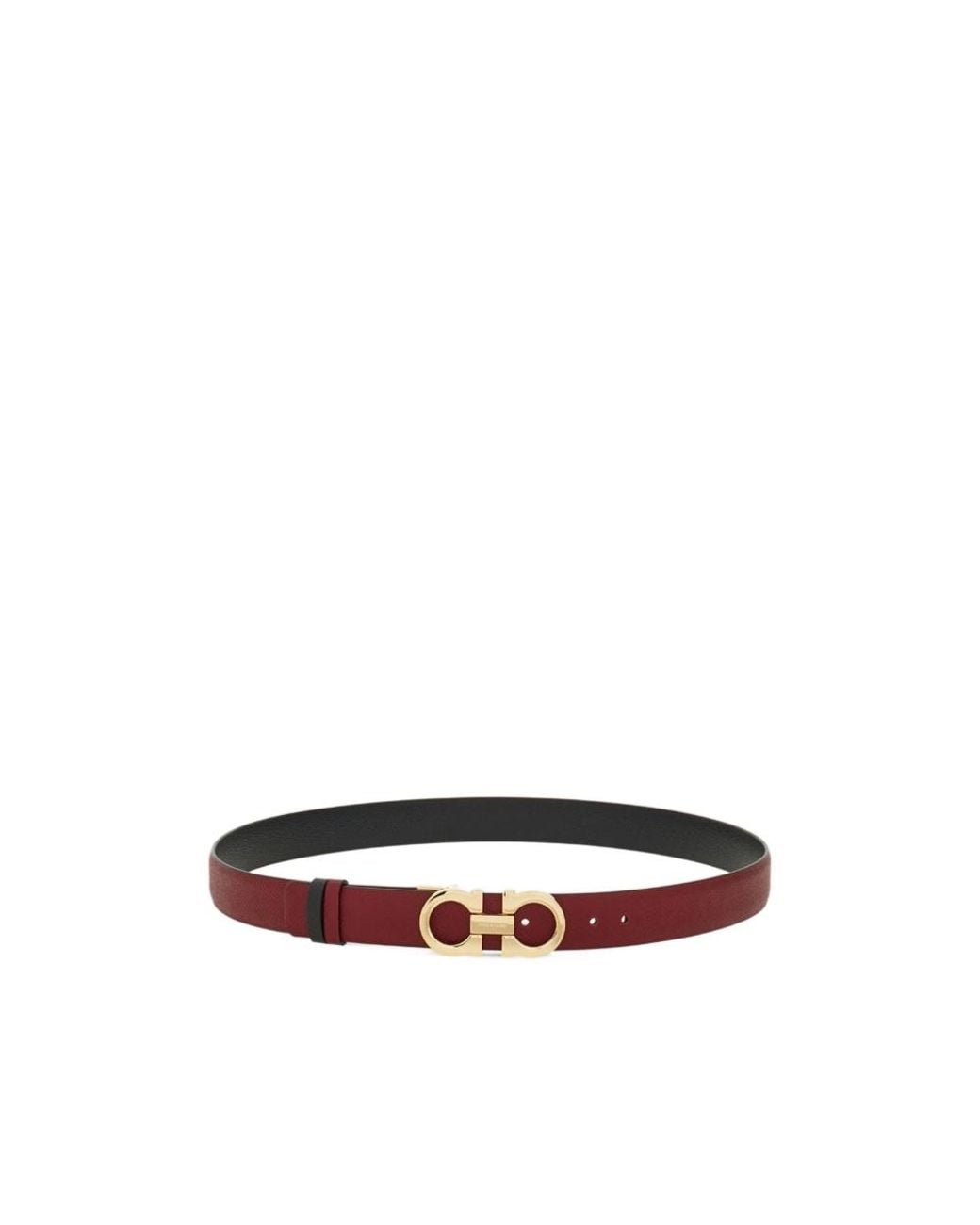 Ferragamo White Gancini Reversible Leather Belt