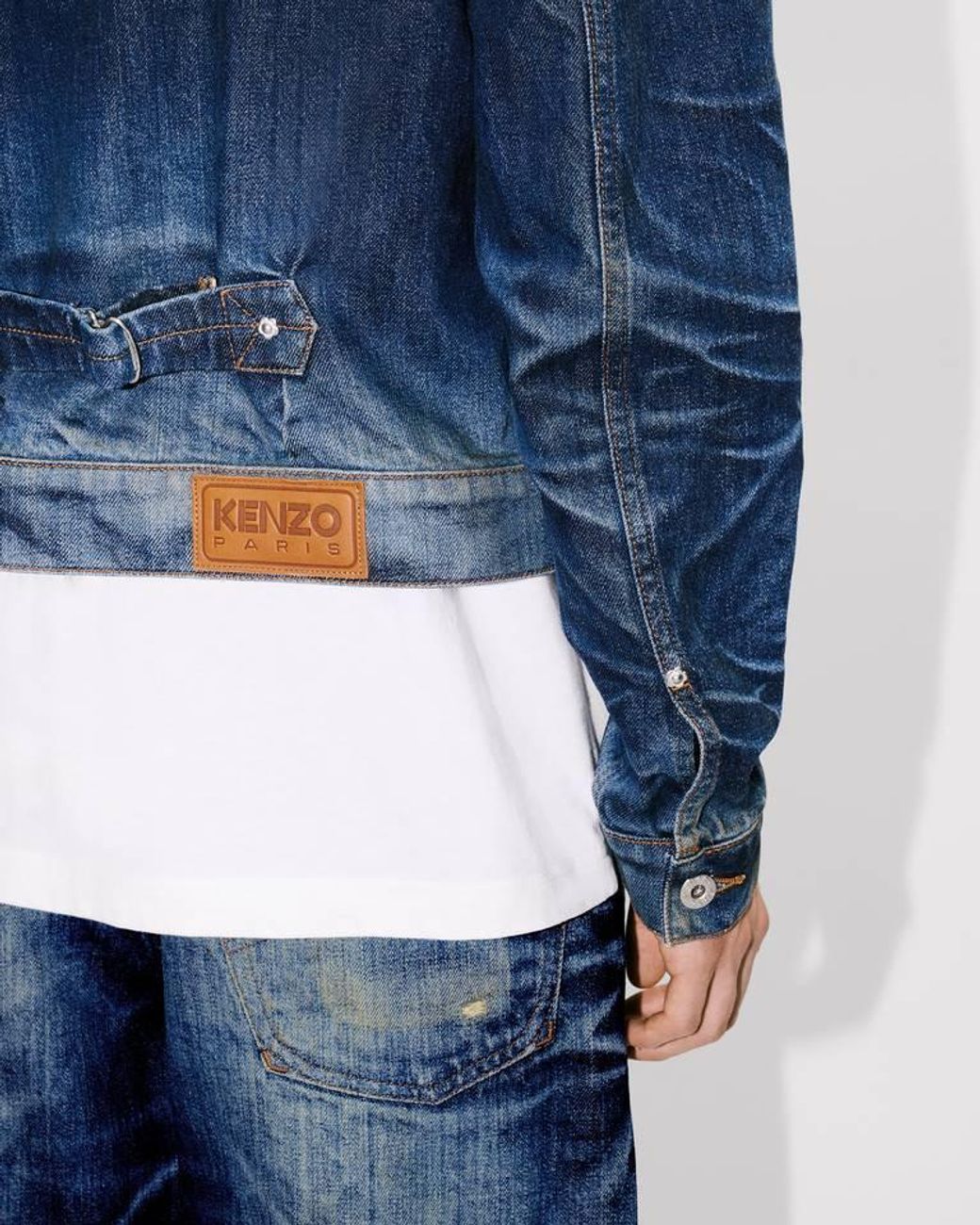 KENZO Blue Logo Patch Denim Jacket for men