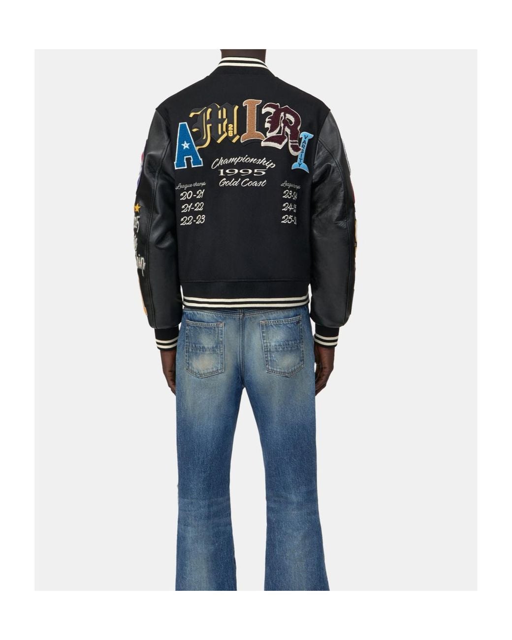 Amiri Black Varsity Patch Jacket for men