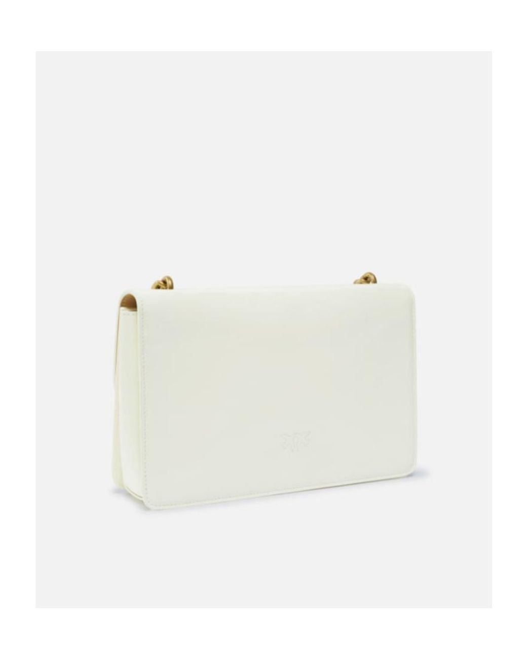 Pinko White Love Birds Foldover Top Shoulder Bag