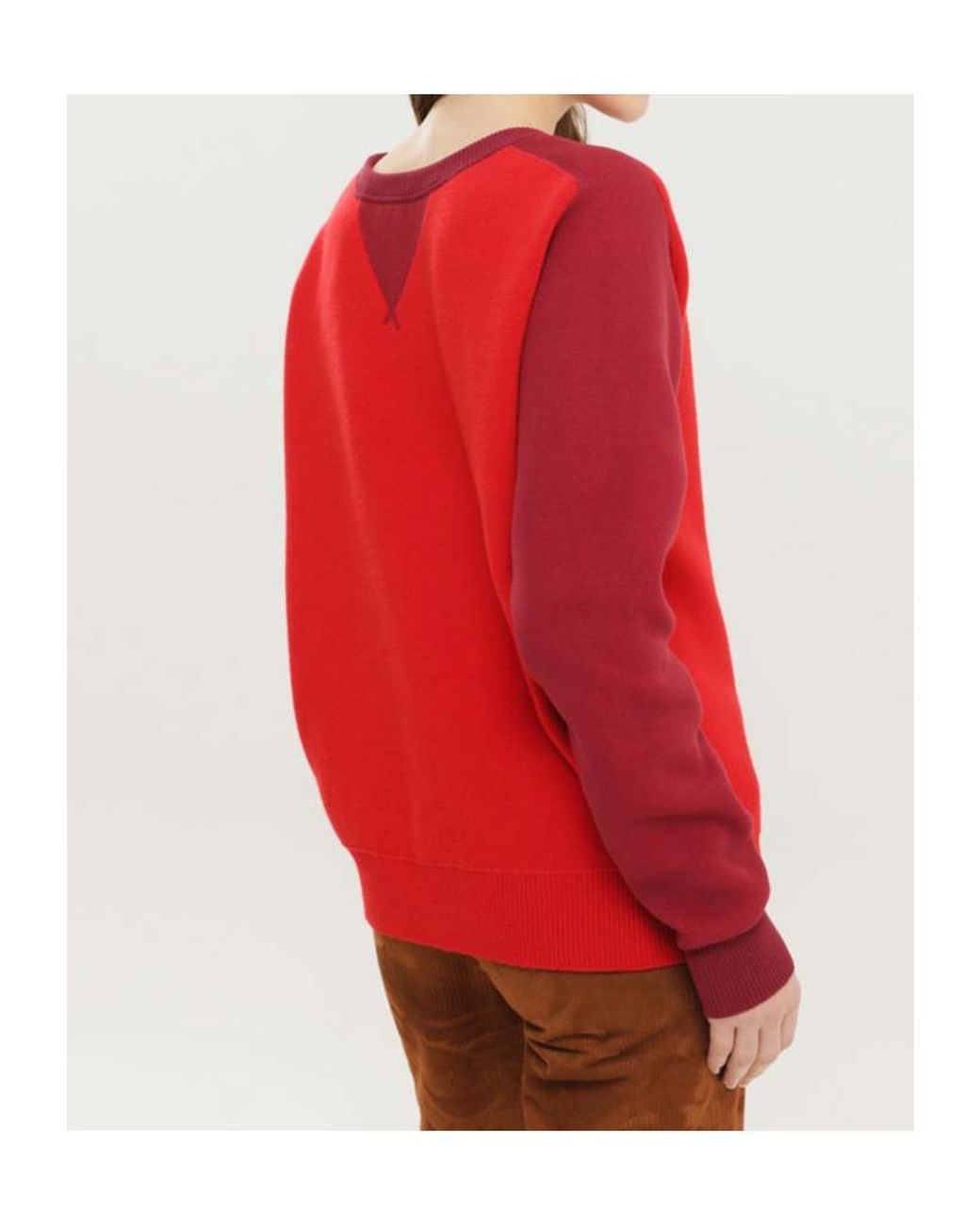 1989 STUDIO Red Contrast Crewneck Sweater for men