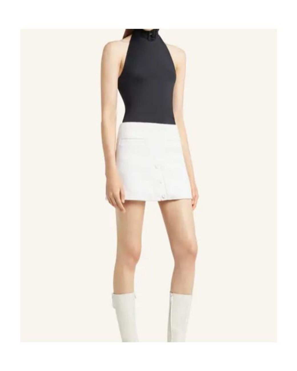 Courreges White Tweed Mini Skirt