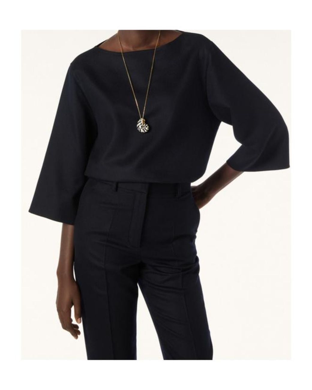 Loro Piana Black Mara Royal Lightness Blouse