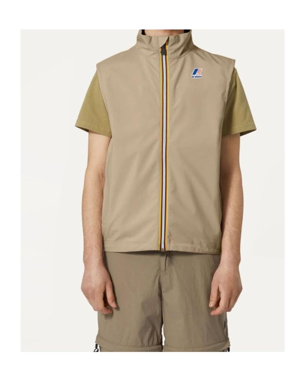 K-Way Natural Stand Collar Casual Vest for men