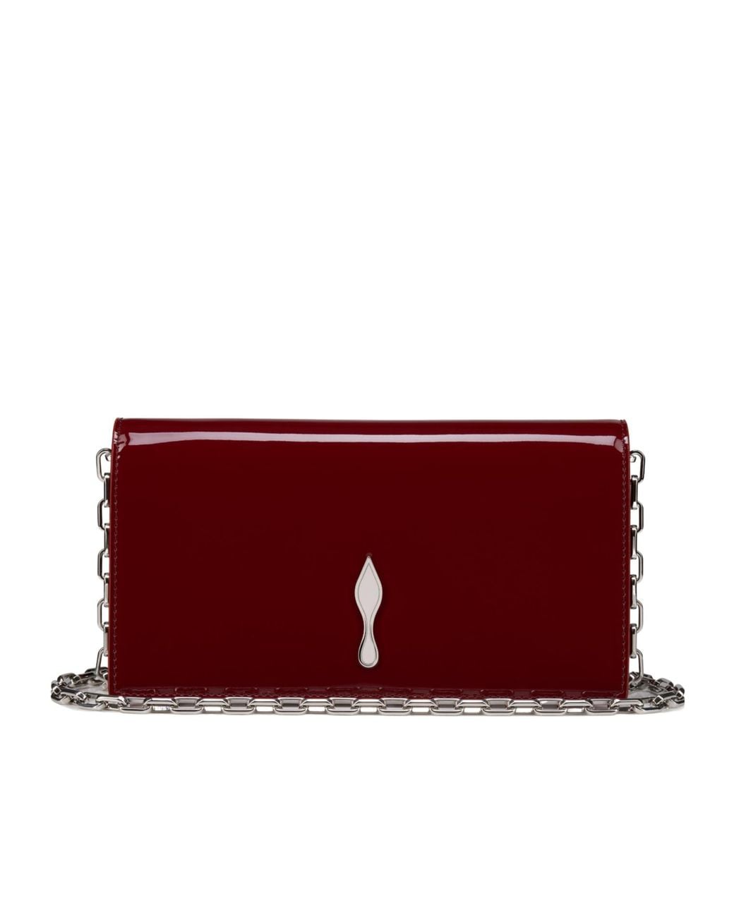 Christian Louboutin Red Chain Logo Clutch Bag