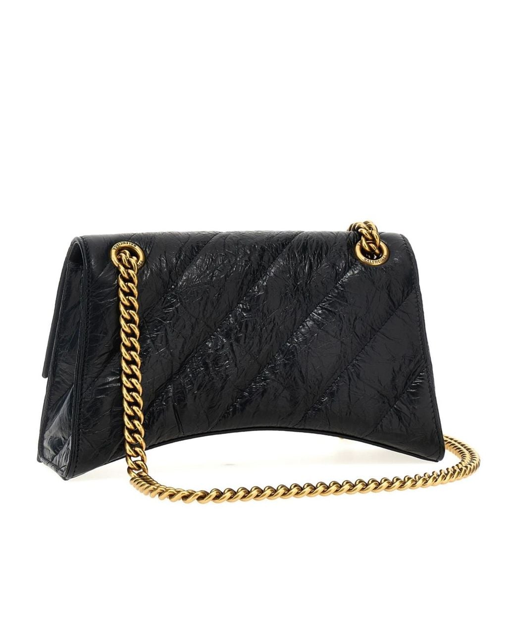 Balenciaga Black Small Crush Shoulder Bag