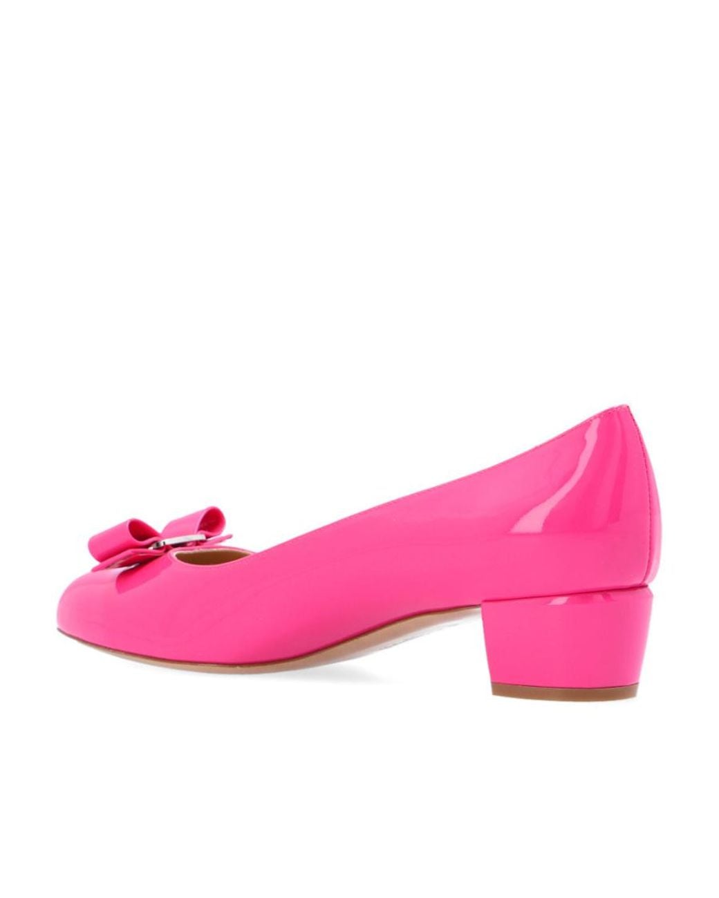 Ferragamo Pink Bow Low Heel Shoes