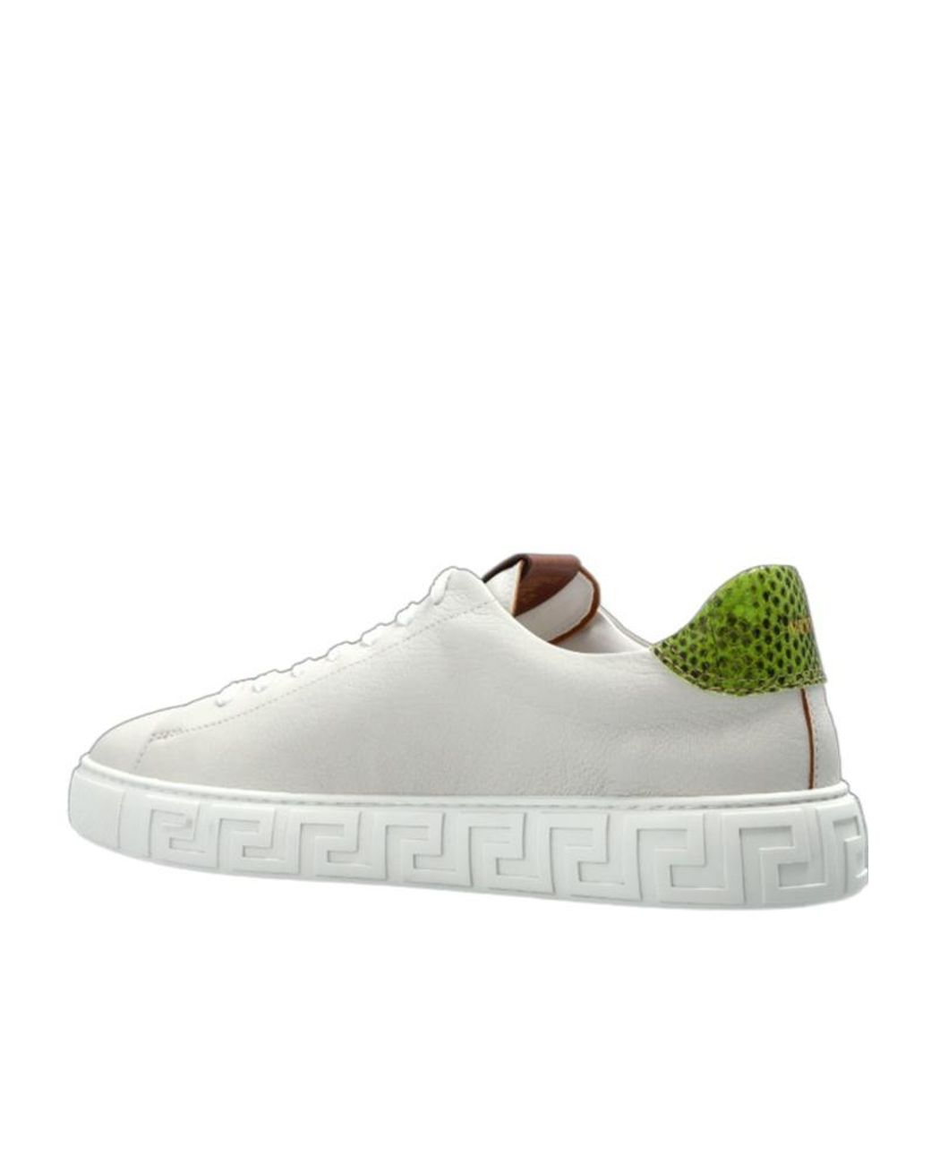 Versace White Greca Leather Sneakers for men