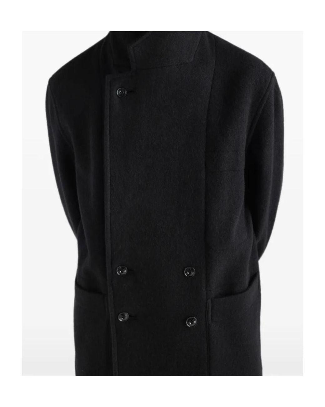 Lemaire Blue Short Double-Breasted Coat for men