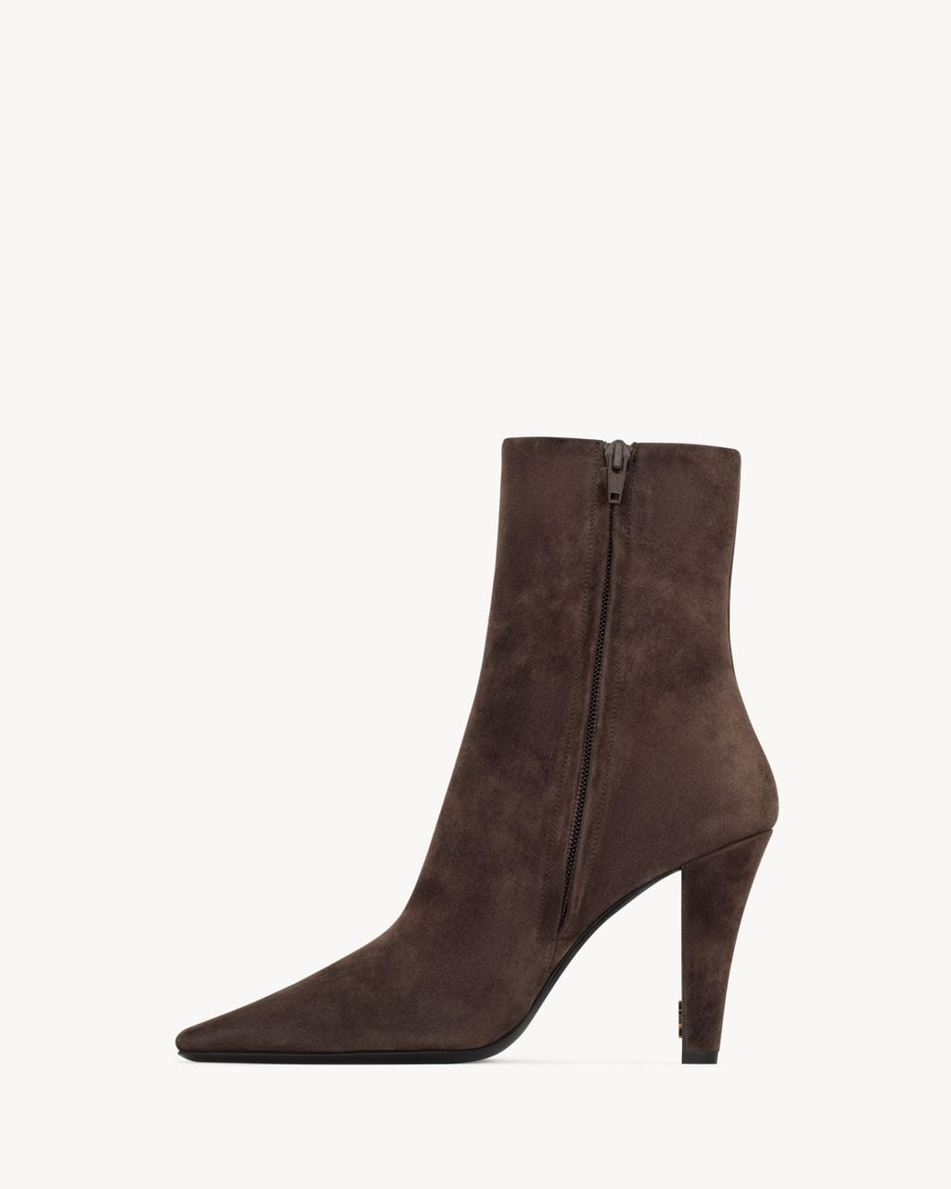 Saint Laurent Brown Pointed Ankle Boots