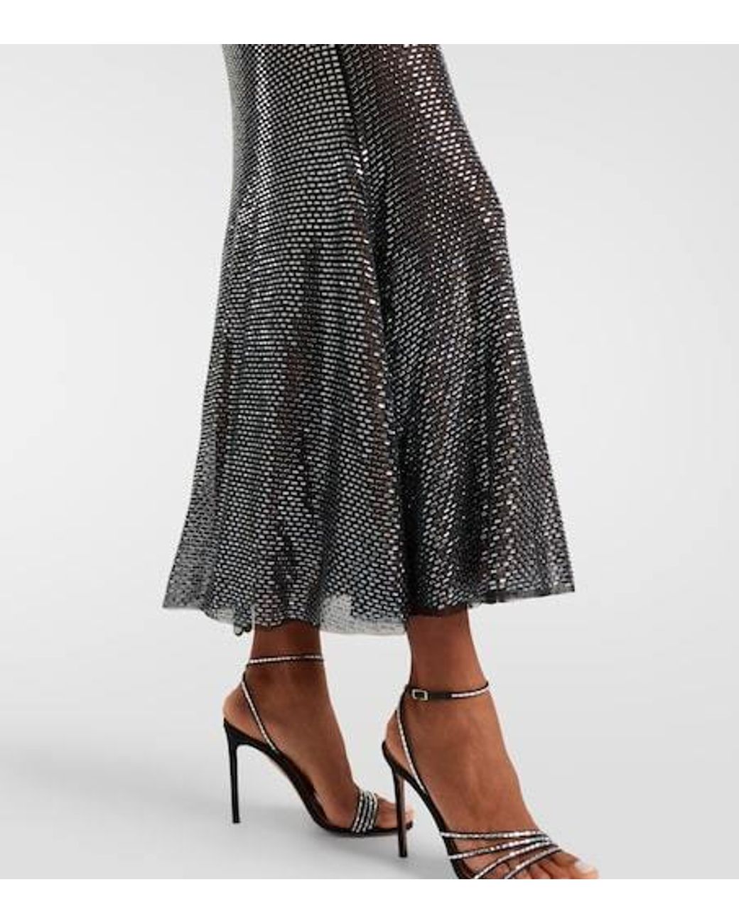 Self-Portrait Black Embellished Midi Dress