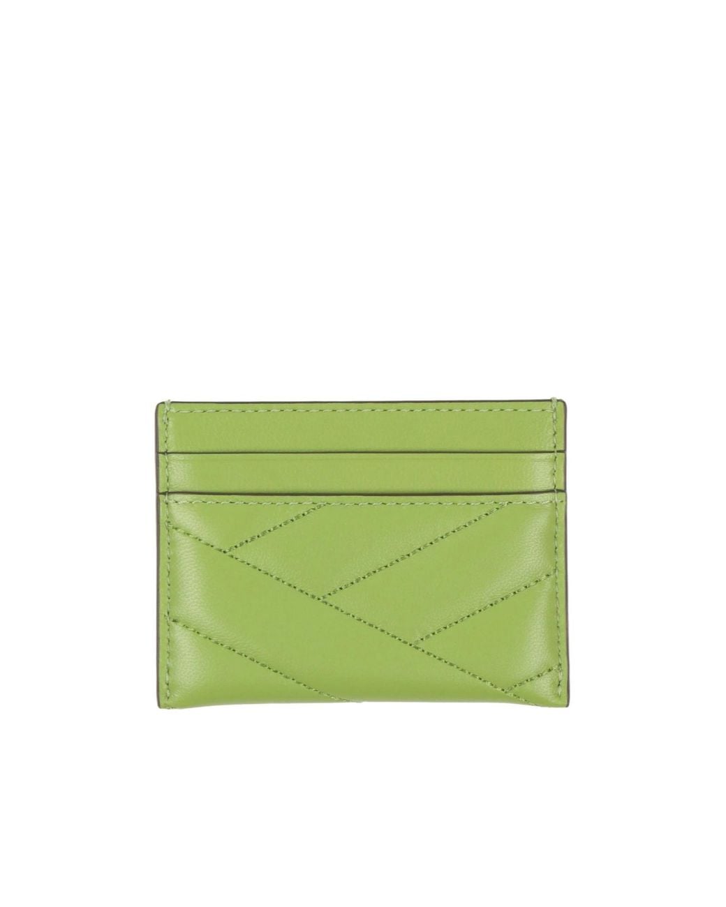 Tory Burch Green Minimalist Solid Color Card Holder