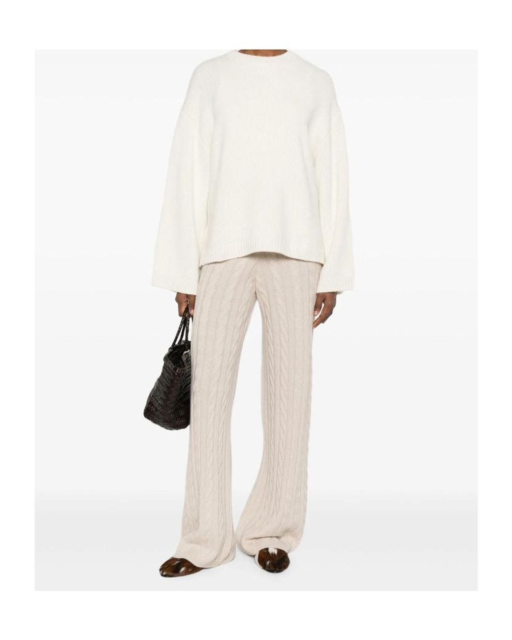 Soft Goat White Long-Sleeved Knitwear