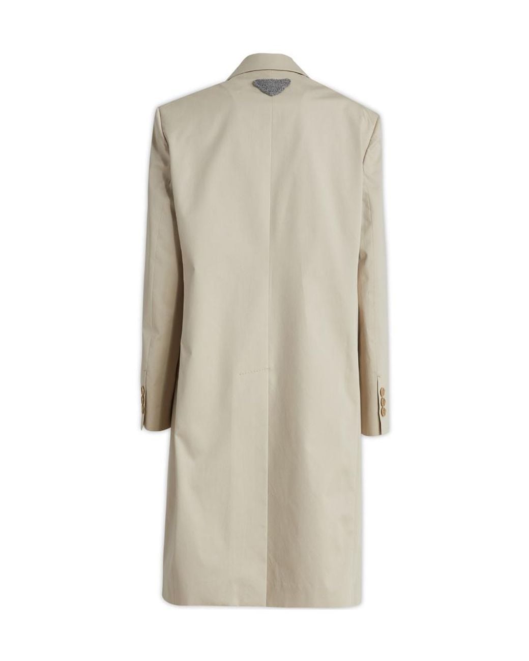 Prada Natural Single-Breasted Long-Sleeved Coat