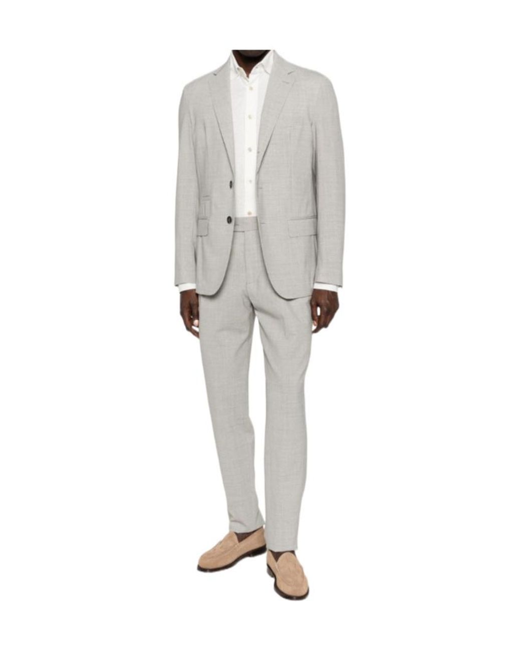 Eleventy White Button Suit for men