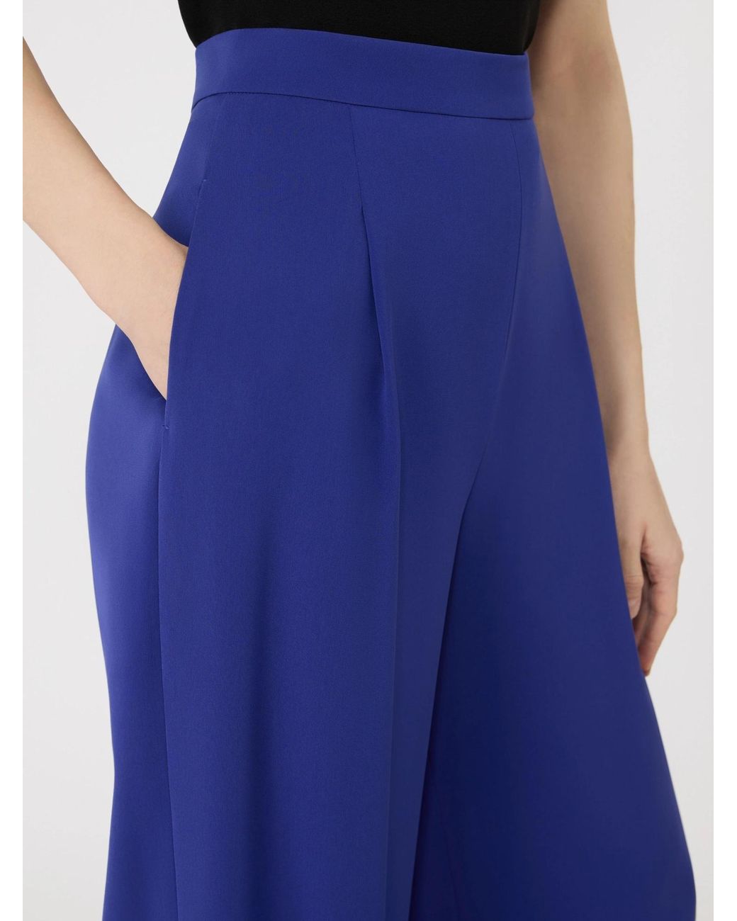 Max Mara Blue Wide Leg Casual Pants