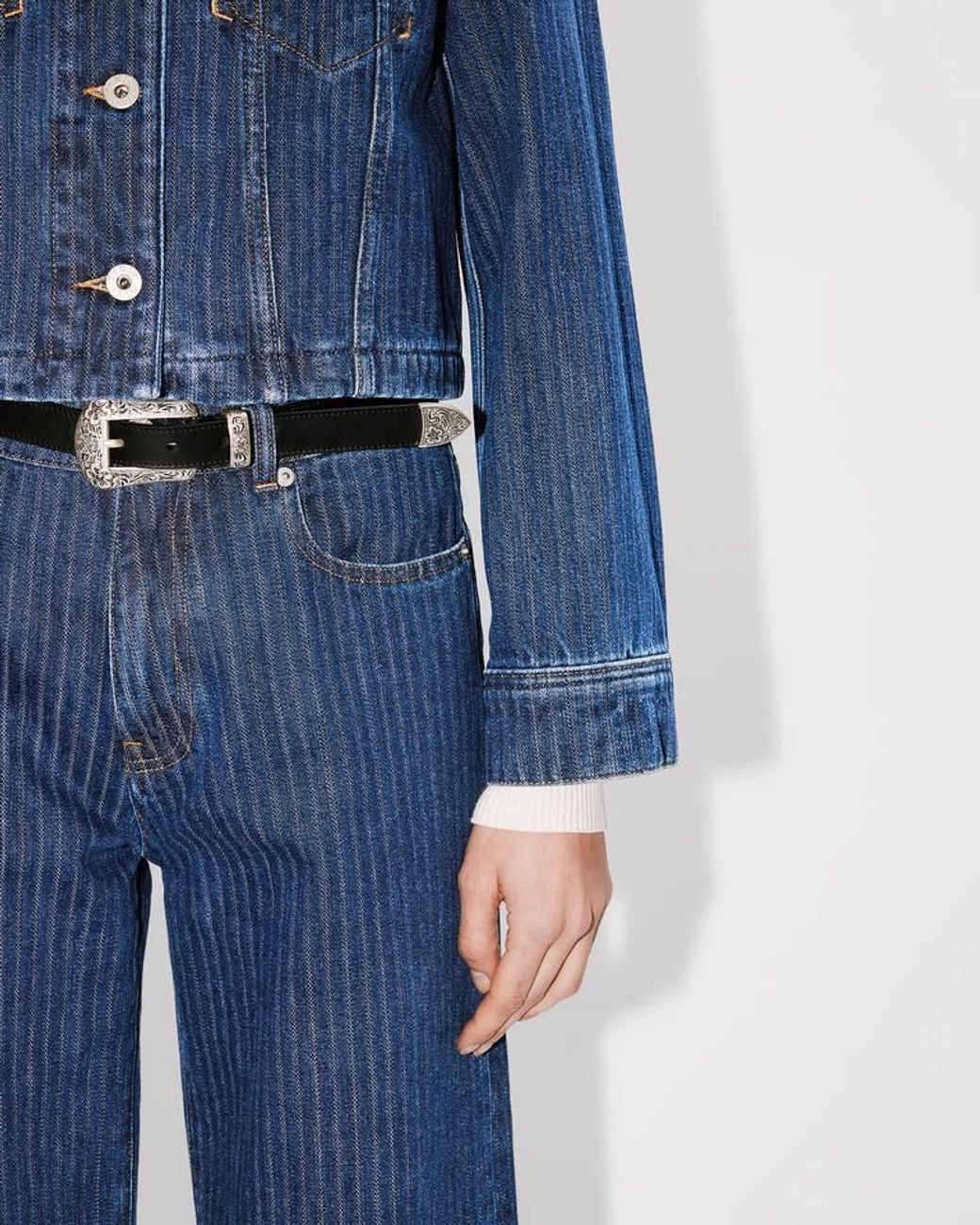 KENZO Blue Button-Up Denim Trucker Jacket for men