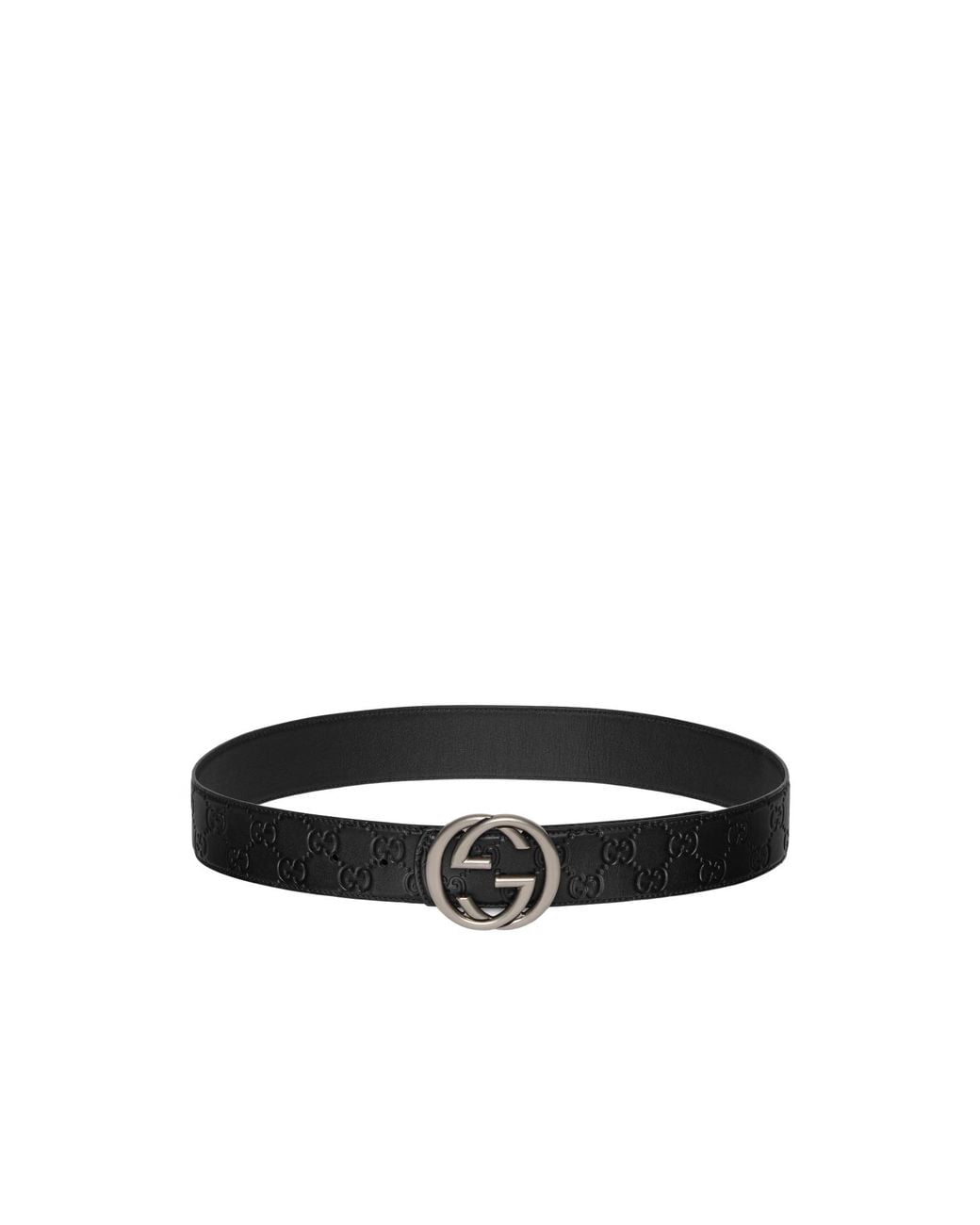 Gucci White Interlocking G Buckle Reversible Belt for men