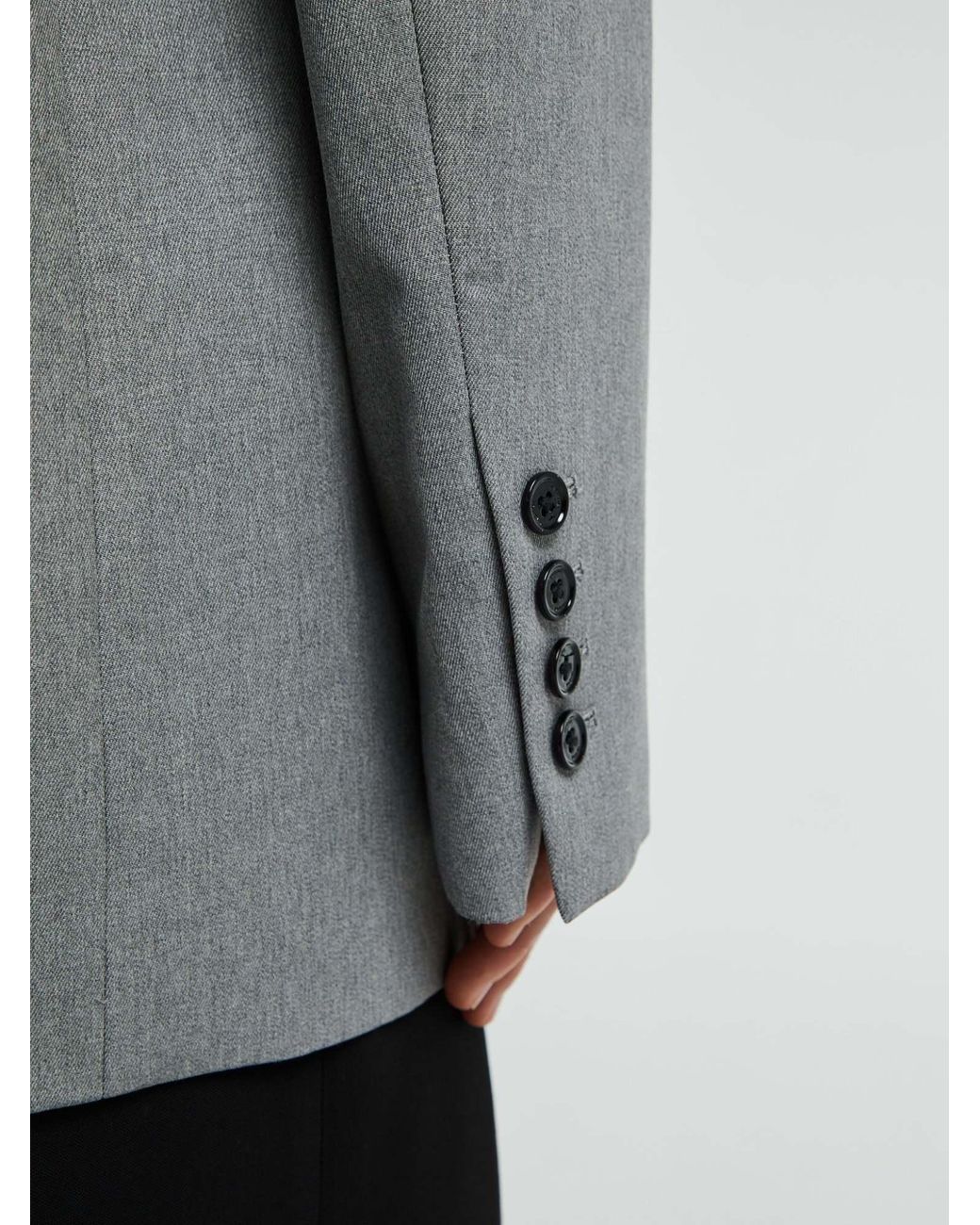 Totême Gray Totême Single-Breasted Long Sleeved Blazer