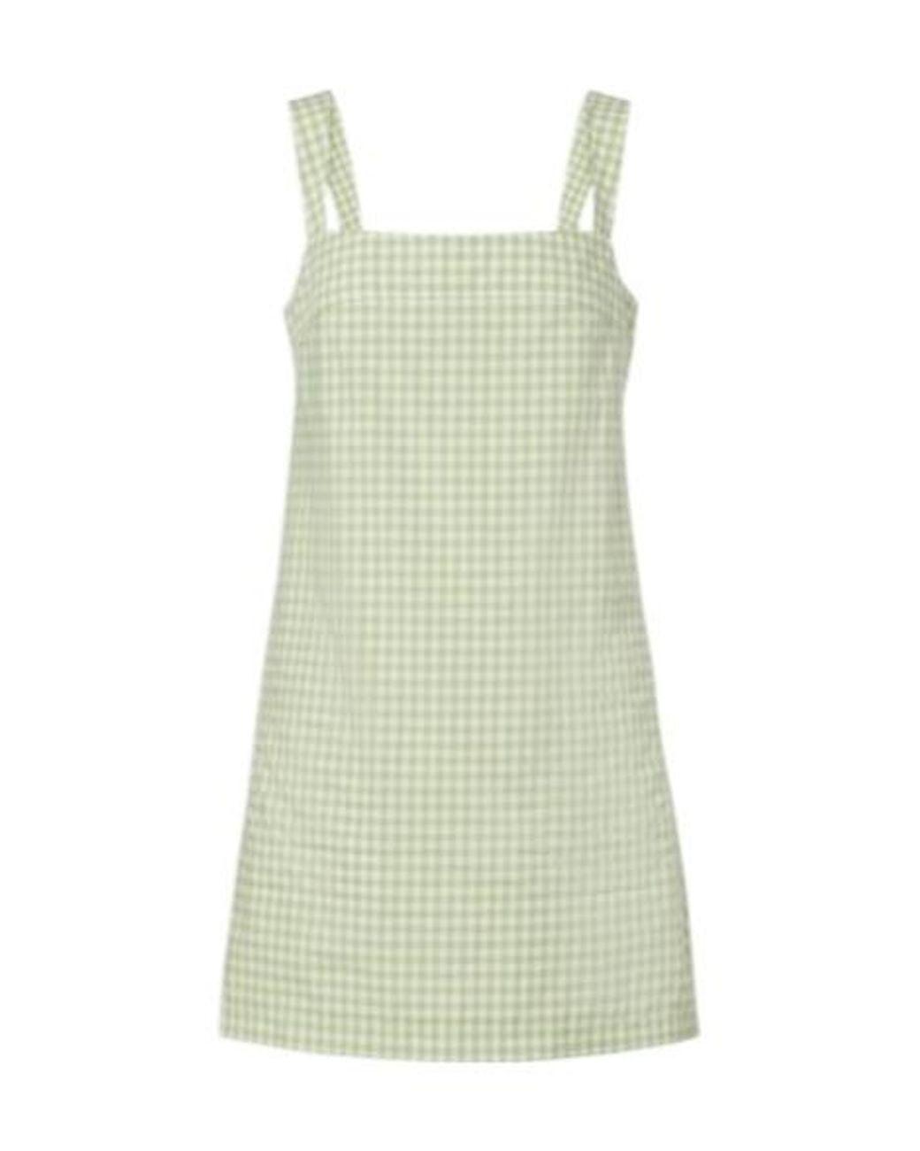 Jonathan Simkhai Green Sloan Gingham Cotton-Blend Minidress