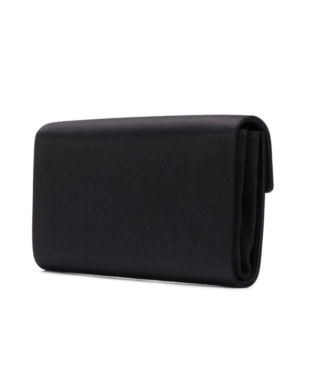 Roger Vivier Black Flower Buckle Envelope Flap Crossbody Bag