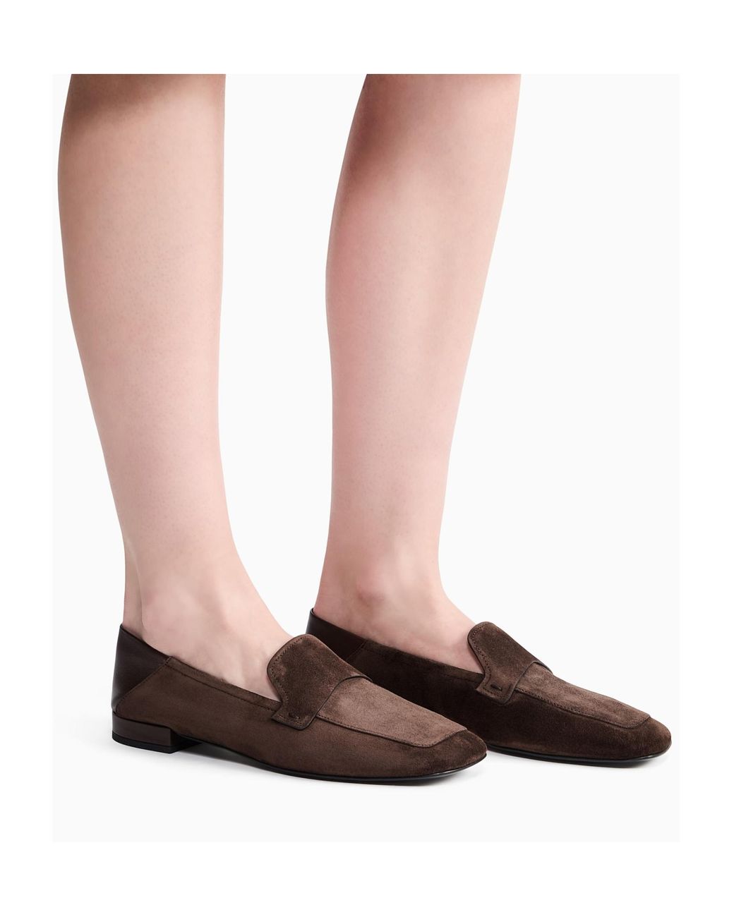 Giorgio Armani Brown Penny Flat Shoes