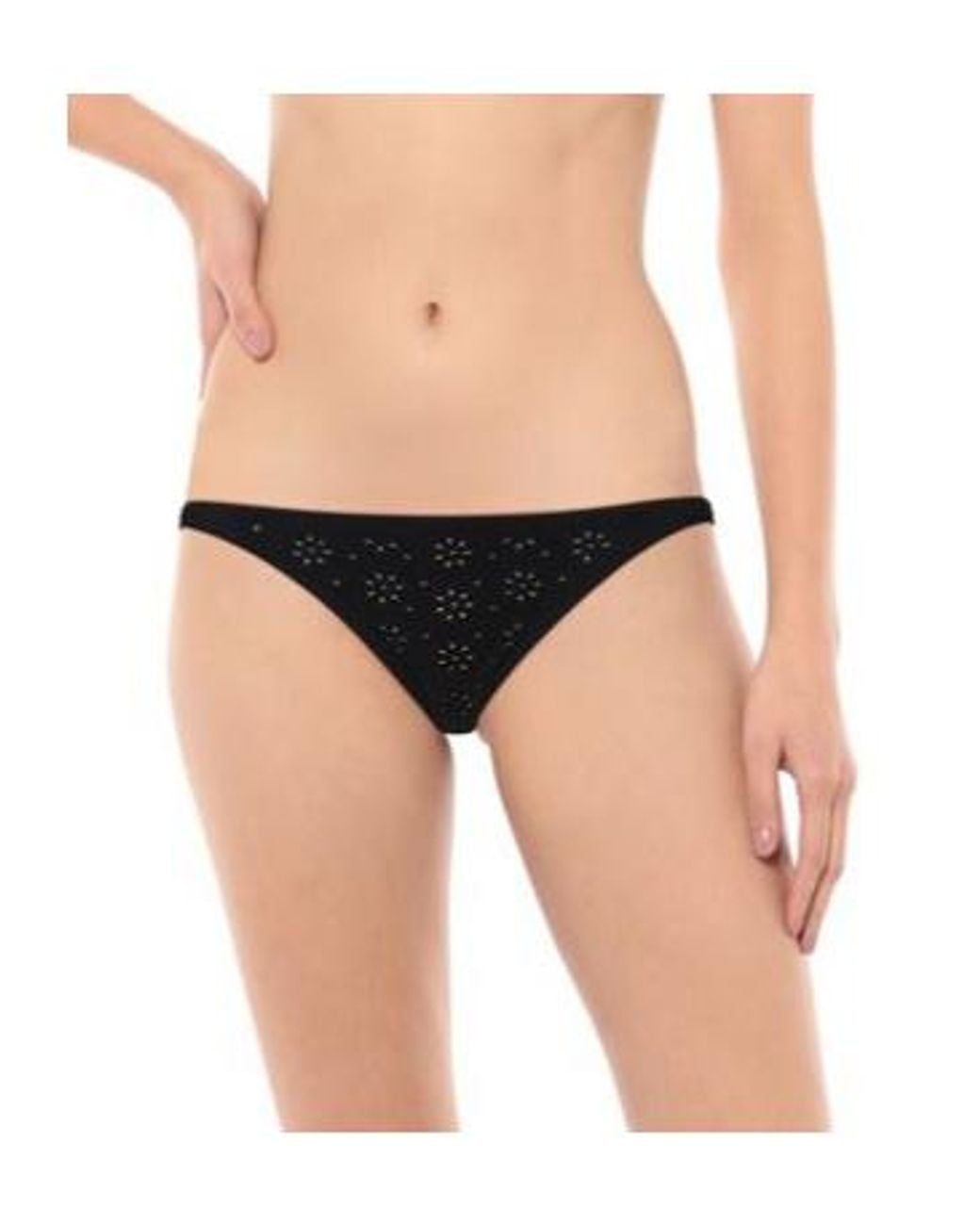 Tory Burch Black Solid Color Stretch Bikini Bottoms
