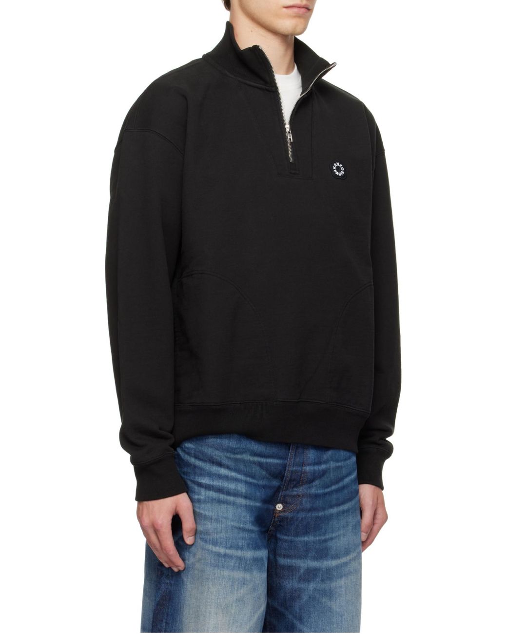 KENZO Black Boke Flower 2.0 Embroidered Zipped Sweatshirt for men