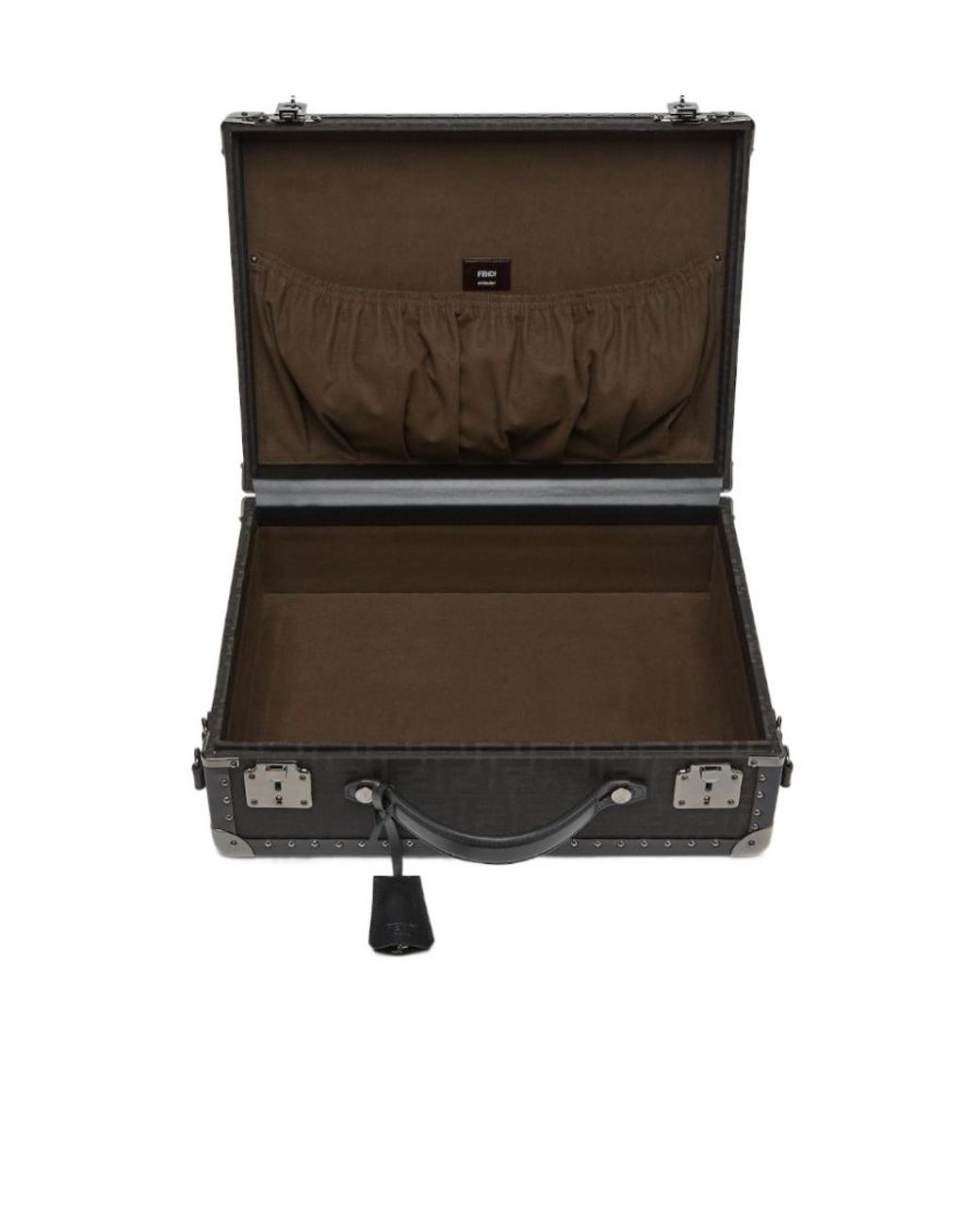 Fendi Black Ff Fabric Suitcase for men