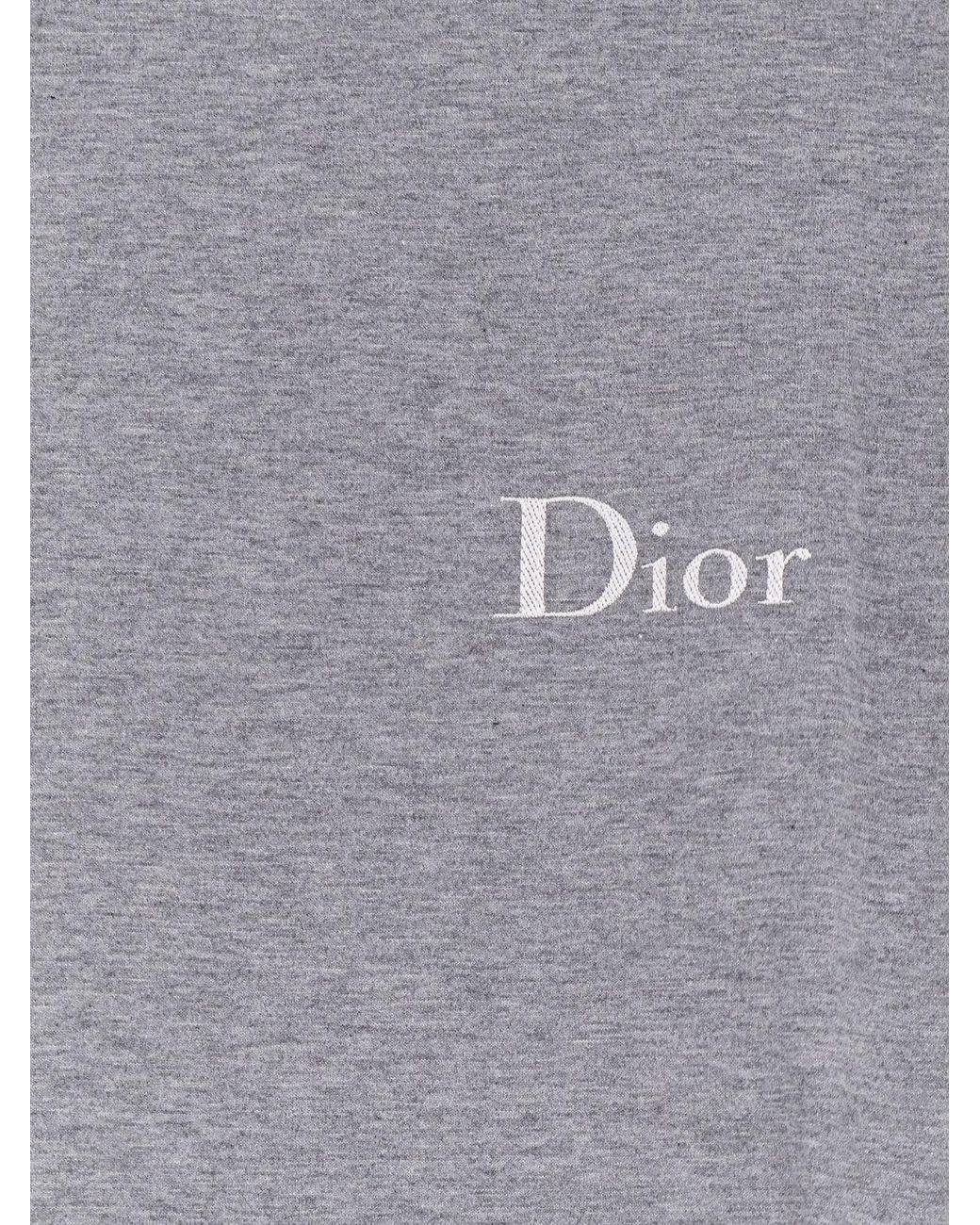 Dior Gray T-Shirt With Embroidery, Relaxed Fit for men