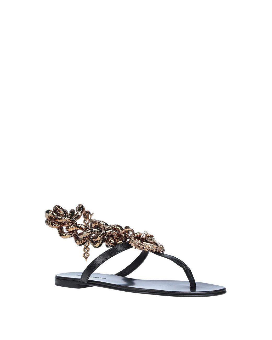 Dolce & Gabbana Brown Two-Tone Leather Flip-Flop Sandals