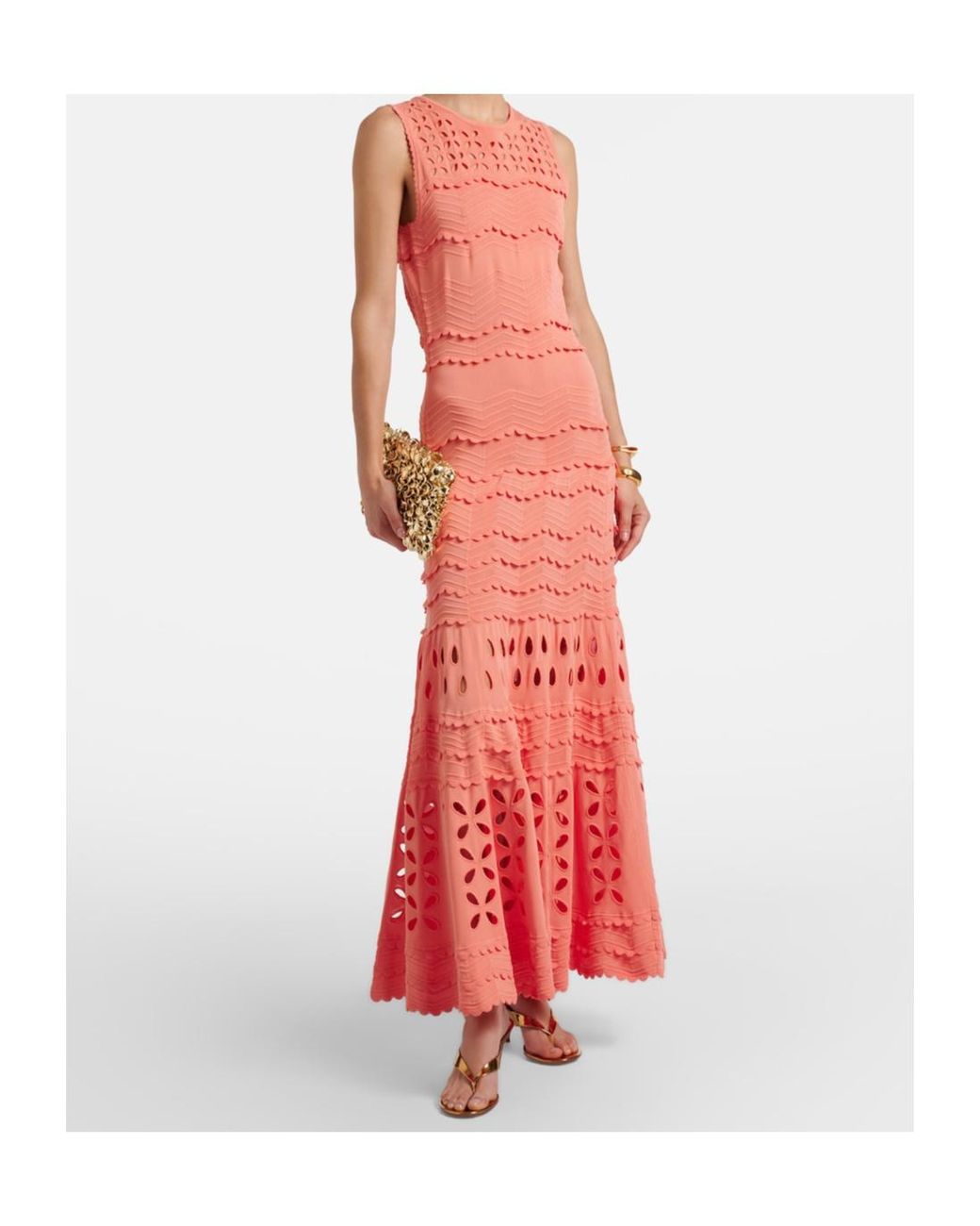 Ulla Johnson Red Lakshmi Broderie Anglaise Maxi Dress
