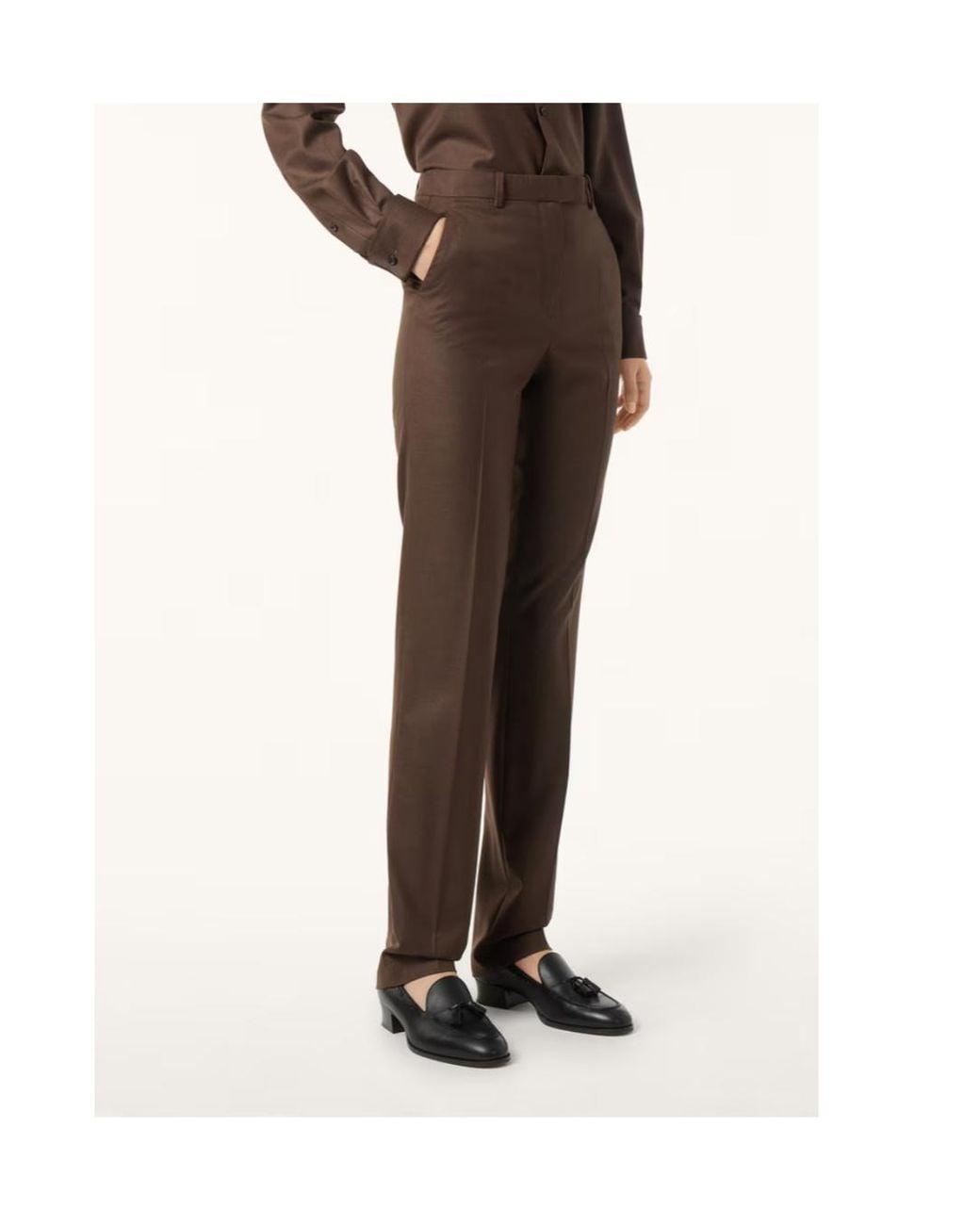 Loro Piana Brown Pressed Crease Trousers